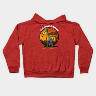 Quetzalcoatlus Prehistoric Design With Background Kids Hoodie